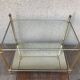 Pair of Old besides in brass and glass