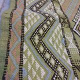 Green berber carpet in pure wool 195x100cm