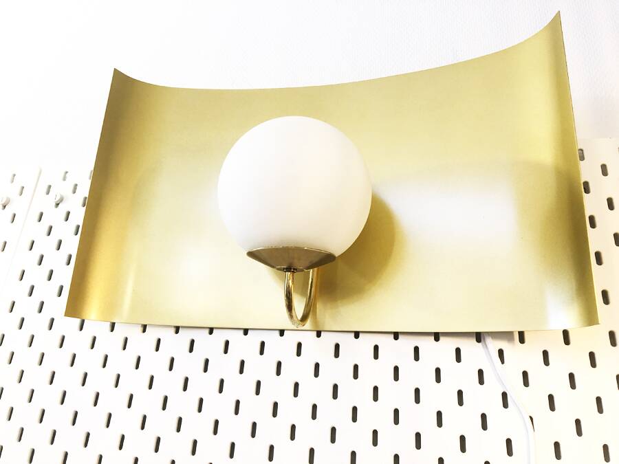 Pair of art deco brass wall lights