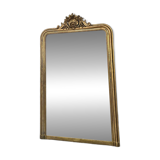 Antique Louis-Philippe mirror with pediment and gilt beading