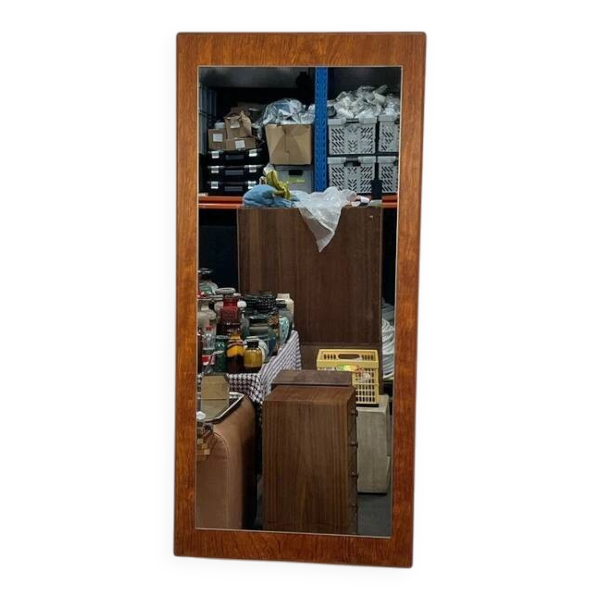 Miroir vintage XL en teck, Scandinavie, années 1970