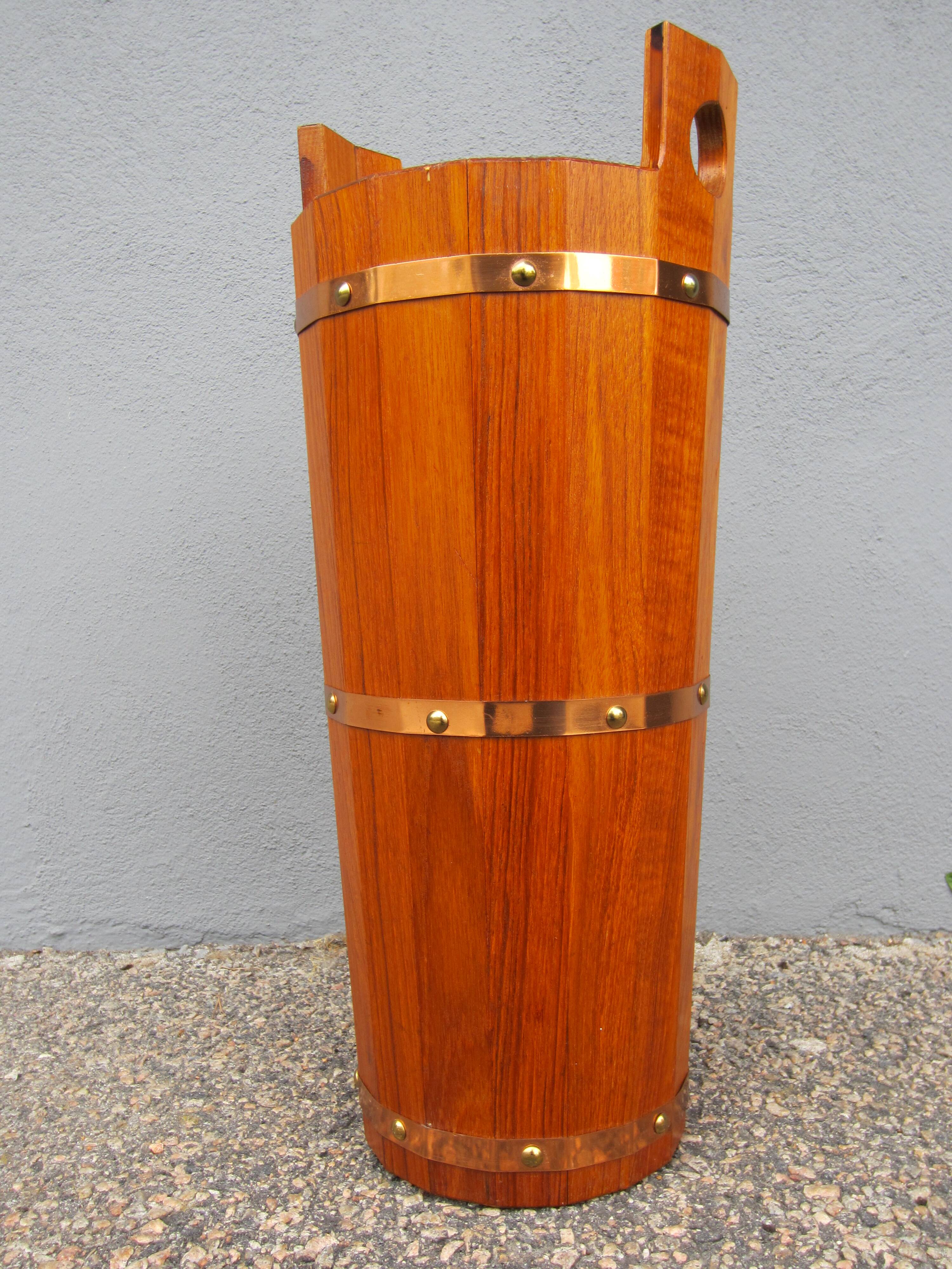 Scandinavian teak umbrella stand by JH Sävsjö