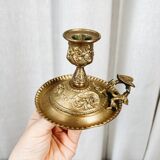 Bronze cellar rat candle holder