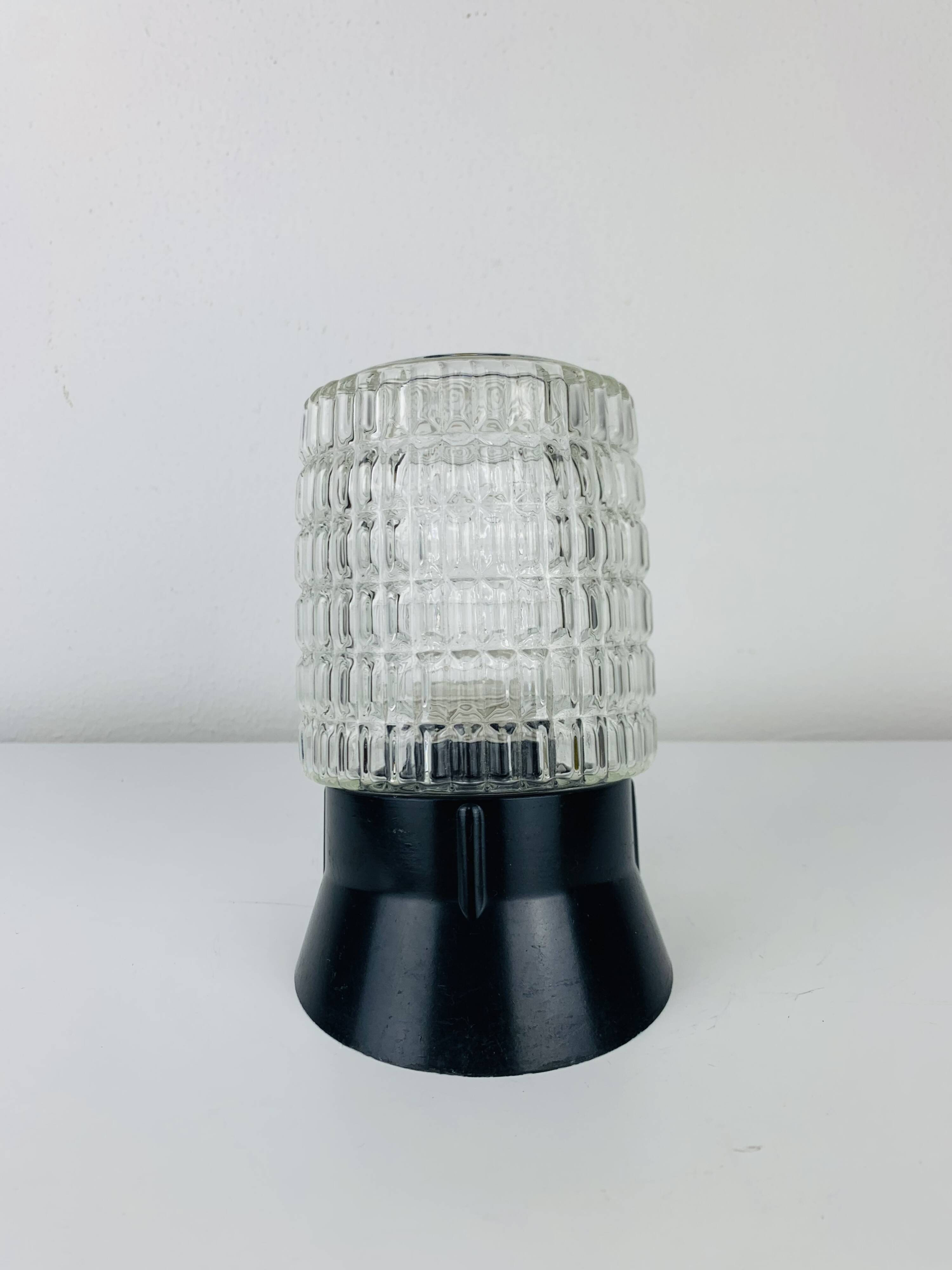 Arno vintage molded glass wall lamp, 1960s