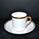 Charles Hebert Rouen porcelain – Antique litron coffee cup with gold trim.