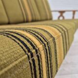 1970s, Danish 3 seater sofa, original condition, furniture wool, solid oak wood.