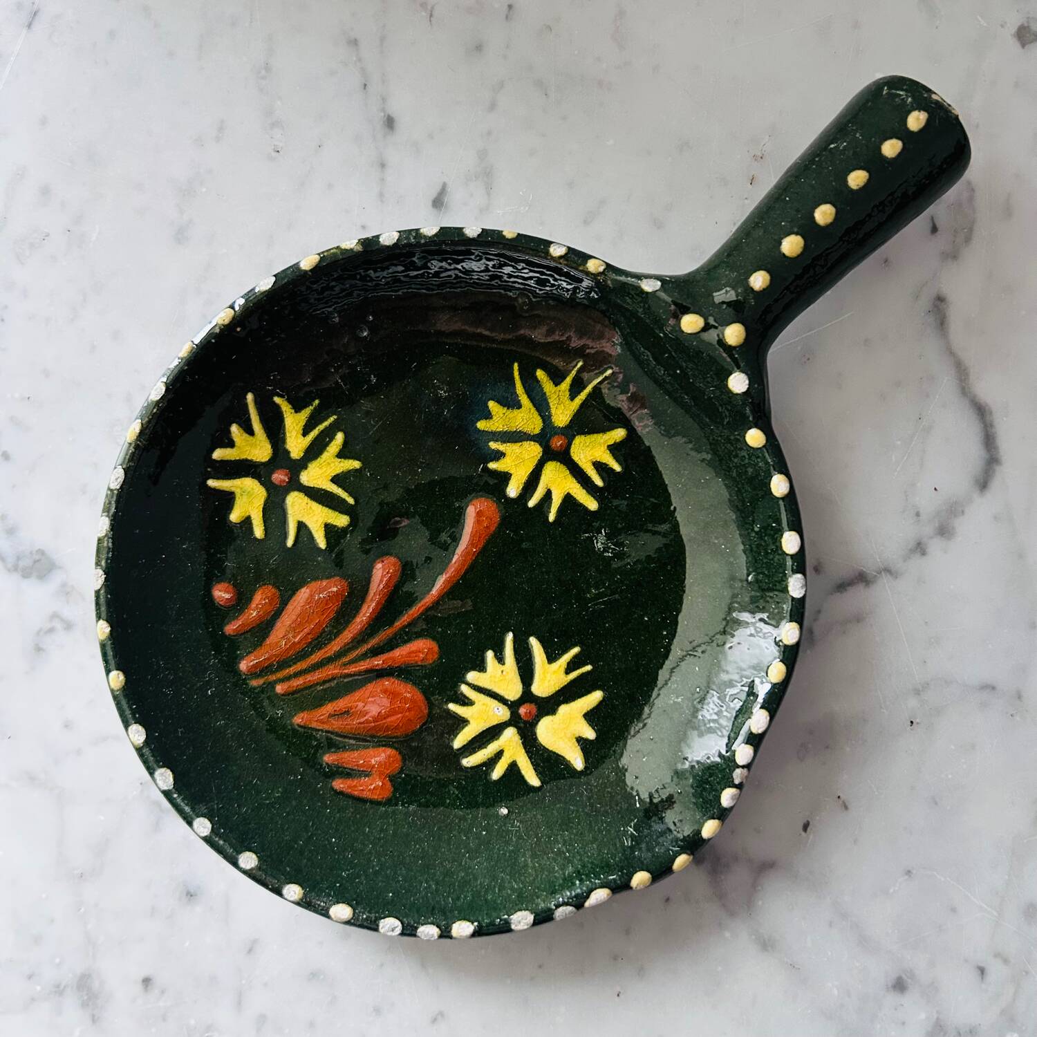 Alsatian pottery plate signed