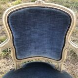 Pair of blue Louis XV style armchairs
