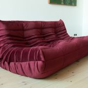 Sofa 3 places velvet bordeaux designed by Michel Ducaroy 1973
