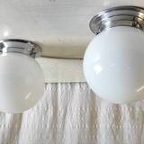 Ceiling light or table lamp with opaline globe, diameter 15 cm - mid 20th century.