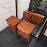 Pair of Louis XV style bedside tables in cherry wood.