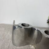 Brushed aluminum candle holder