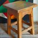 Tabouret d'atelier en pin massif vintage