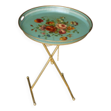 Table d'appoint / plateau peint d'époque Napoléon 3