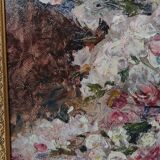 Old Oil Painting On Wood/Bouquet Of Flowers/Still Life