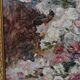 Old Oil Painting On Wood/Bouquet Of Flowers/Still Life