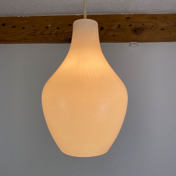 Suspension scandinave opaline goutte années 60