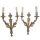 Pair of antique wall lights in Louis XVI style — Chiselled bronze — 2 arms —