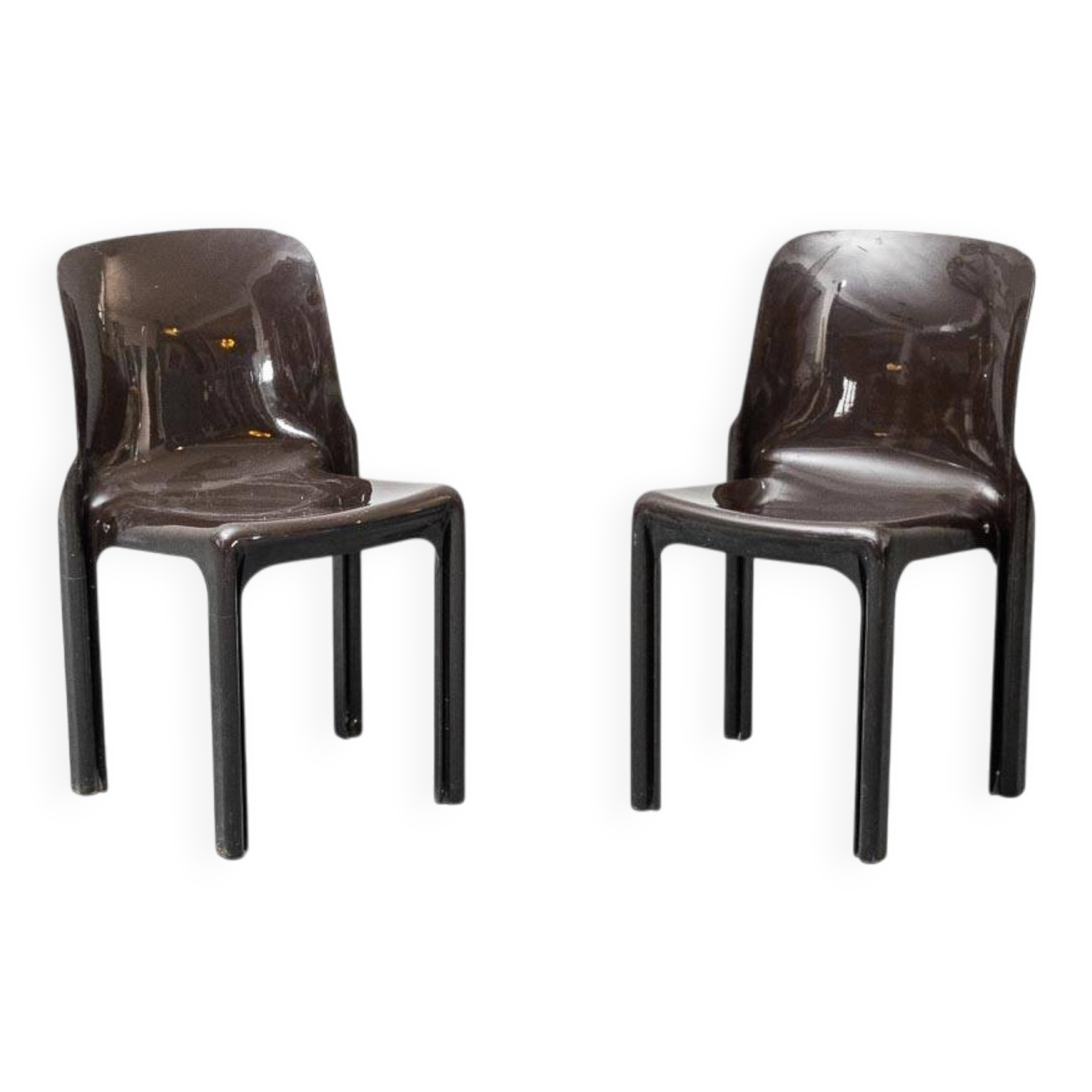 Pair of Selene chairs by Vico Magistretti for Artemide – iconic 1960s plastic design