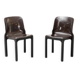 Pair of Selene chairs by Vico Magistretti for Artemide – iconic 1960s plastic design