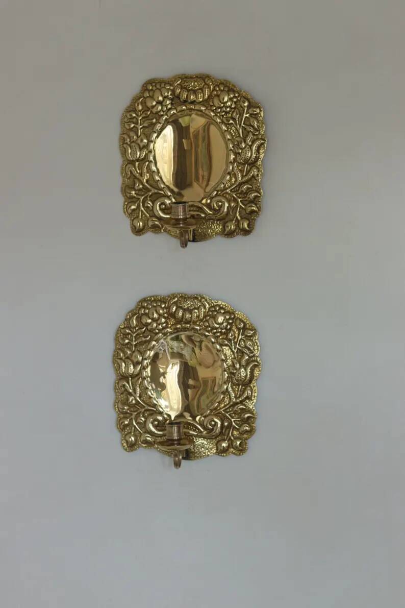 Pair of Mid-Century Swedish Brass Sconces