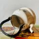 Vintage enameled sheet metal kettle - rooster decor