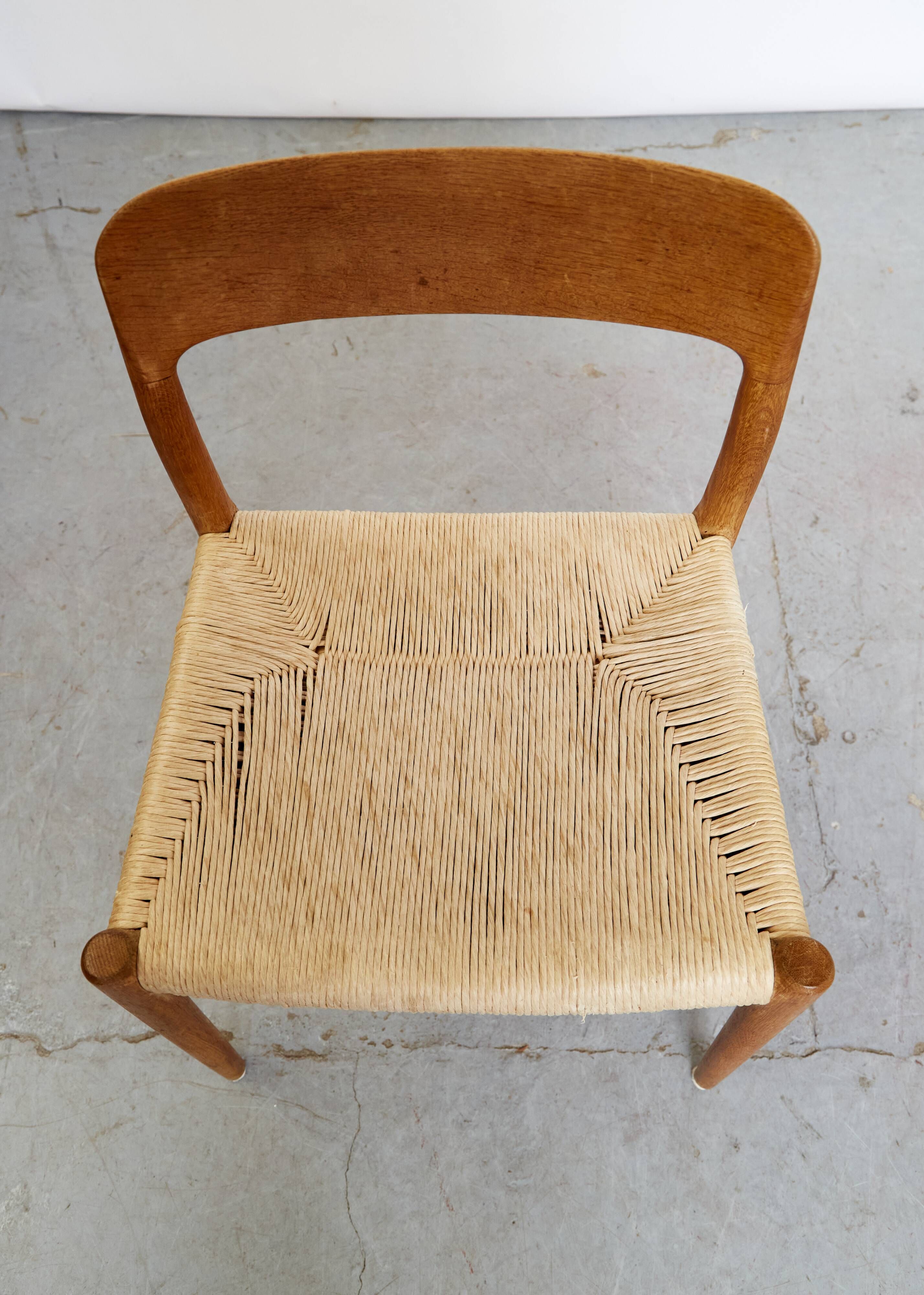 Niels Otto Møller Oak Dining Chair #75 J.L.Møller I Set of Two