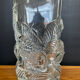 Grand vase vintage en verre moulé pressé