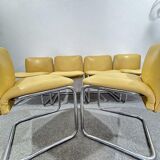 Vintage Chairs in Chrome Plated Steel, 1970s, Set of 6