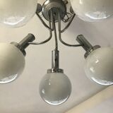 5-ball chrome chandelier 70-80s
