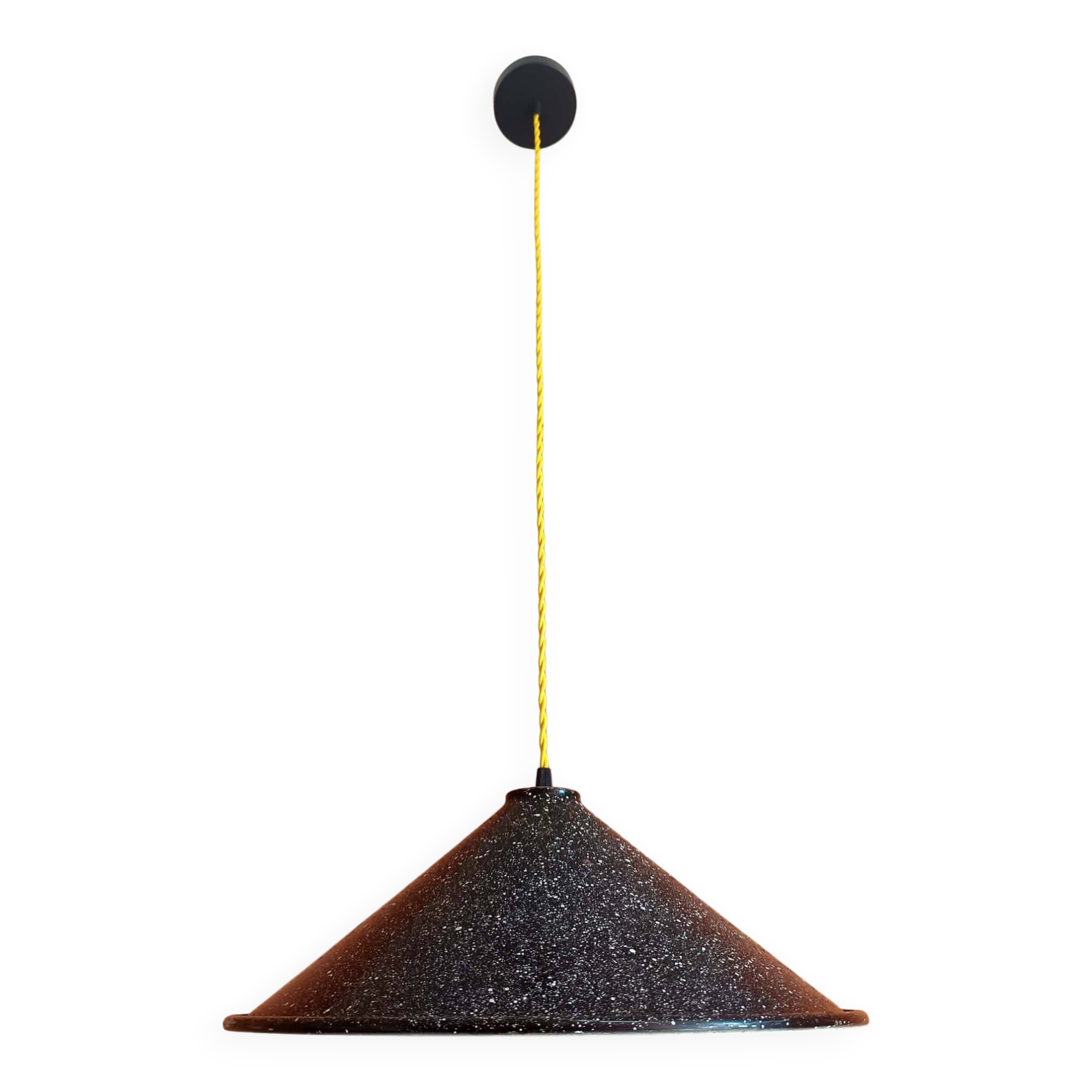 Large vintage industrial sheet metal pendant light 39 cm