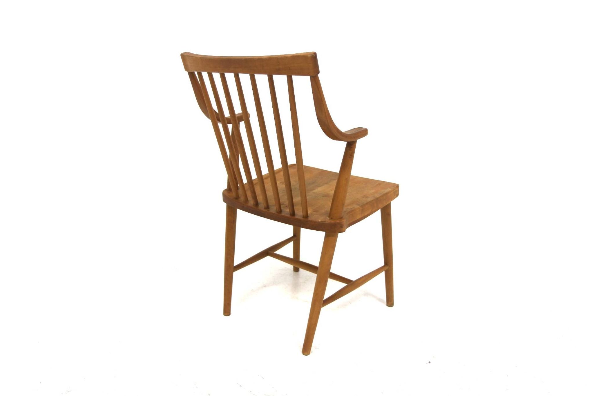 Scandinavian armchair "Pinnstol" in beech, Sweden, 1960