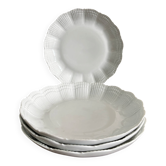 Set of 4 white porcelain deep plates – Giraud Limoges – 21.5