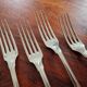 Christofle, Paris - Set of 4 dessert forks - Vendôme model (Louis XIV style) - in metal