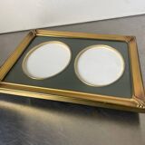 Cadre photo art deco en métal à double ouverture 17 cm x 13 cm