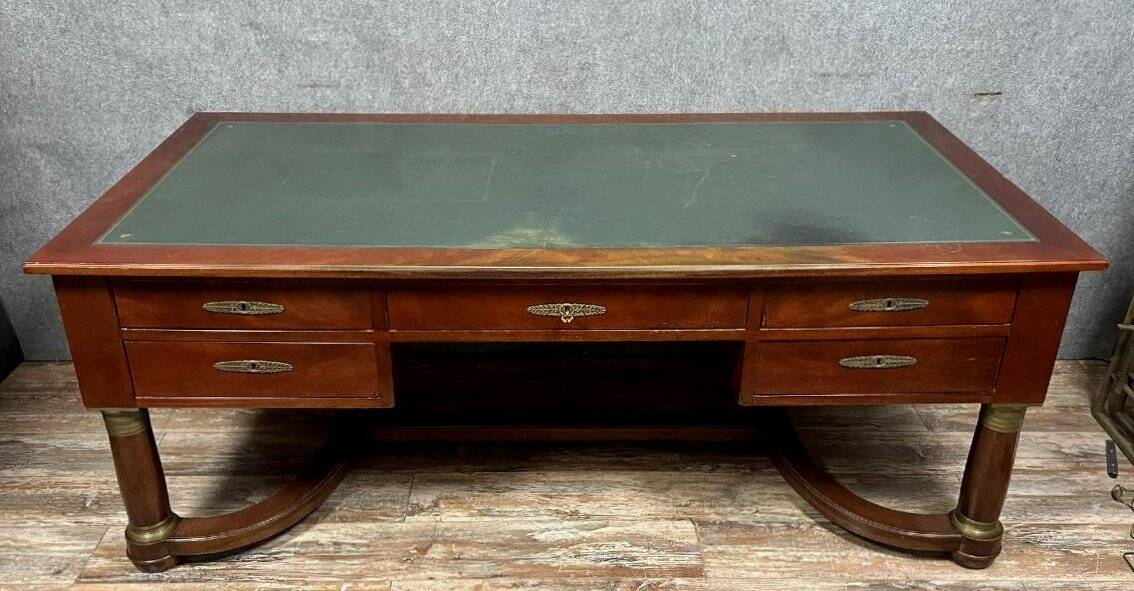Empire style double-sided mahogany minister's desk circa 1900