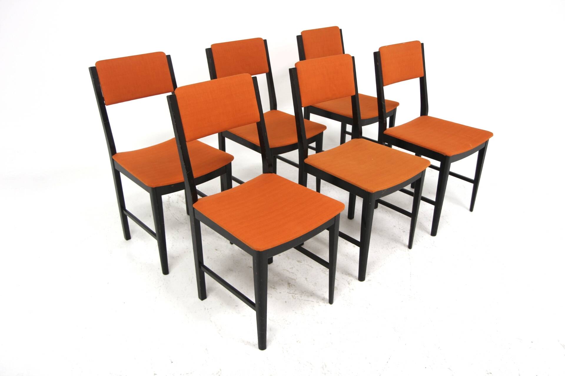 Set of 6 Scandinavian beech chairs, Sweden, 1960