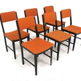 Set of 6 Scandinavian beech chairs, Sweden, 1960