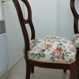 Paire de chaises Louis Philippe assisse tissu