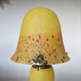 Mushroom lamp in yellow glass paste