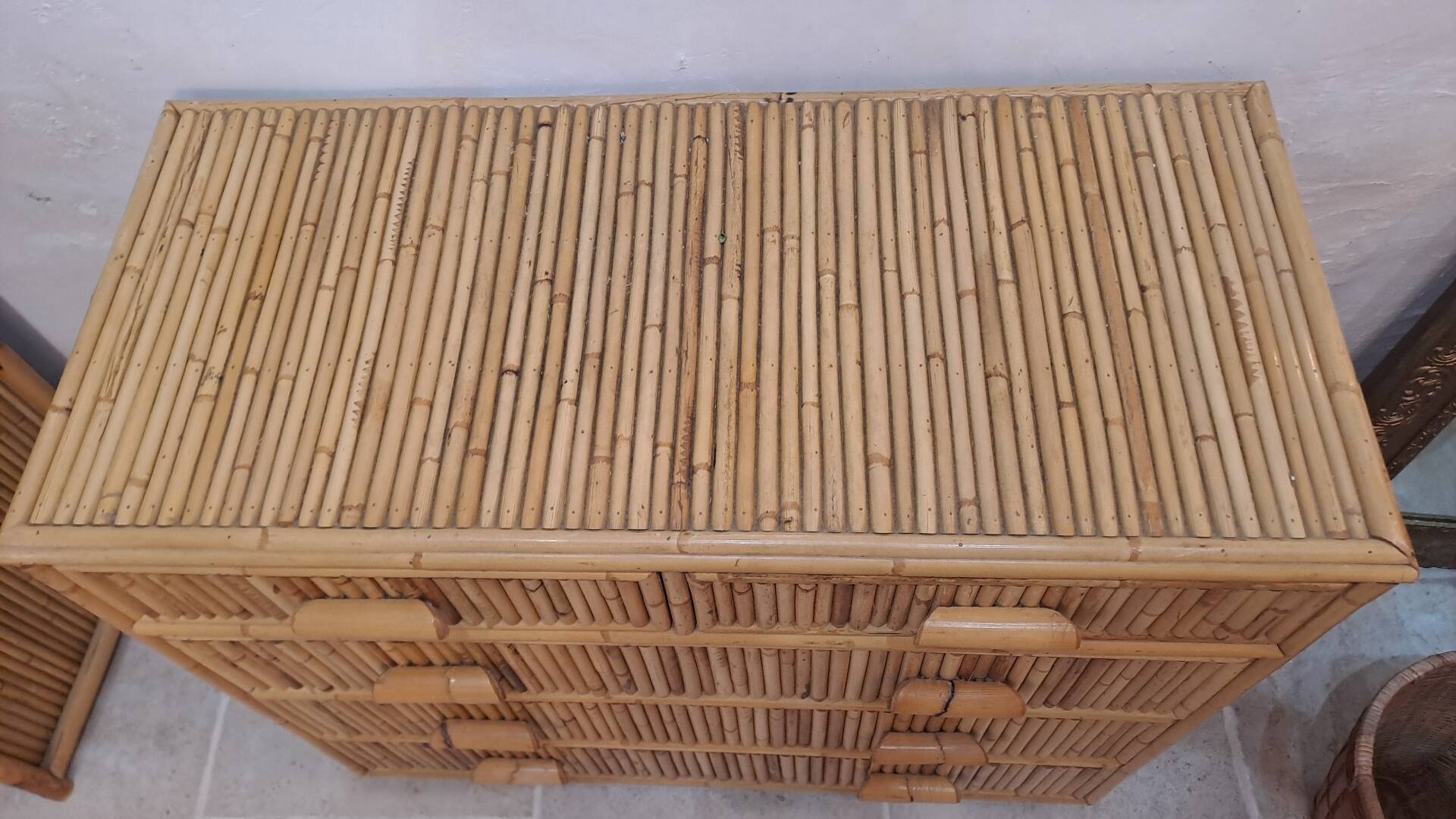 Rattan chest of drawers