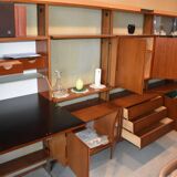 Système mural Wall-Unit Alfred Hendrickx pour Belform en Teck 1960's