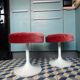 Paire de tabourets 1970 pied tulipe