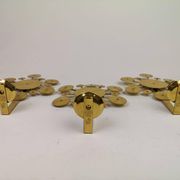 Set of 3 Wall Candle Holders in Brass "Sunburst" Holmström, Arvika, Sweden, 1960s