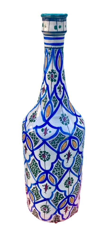 Antique Moroccan Ceramic Vase Signed - XXL Size