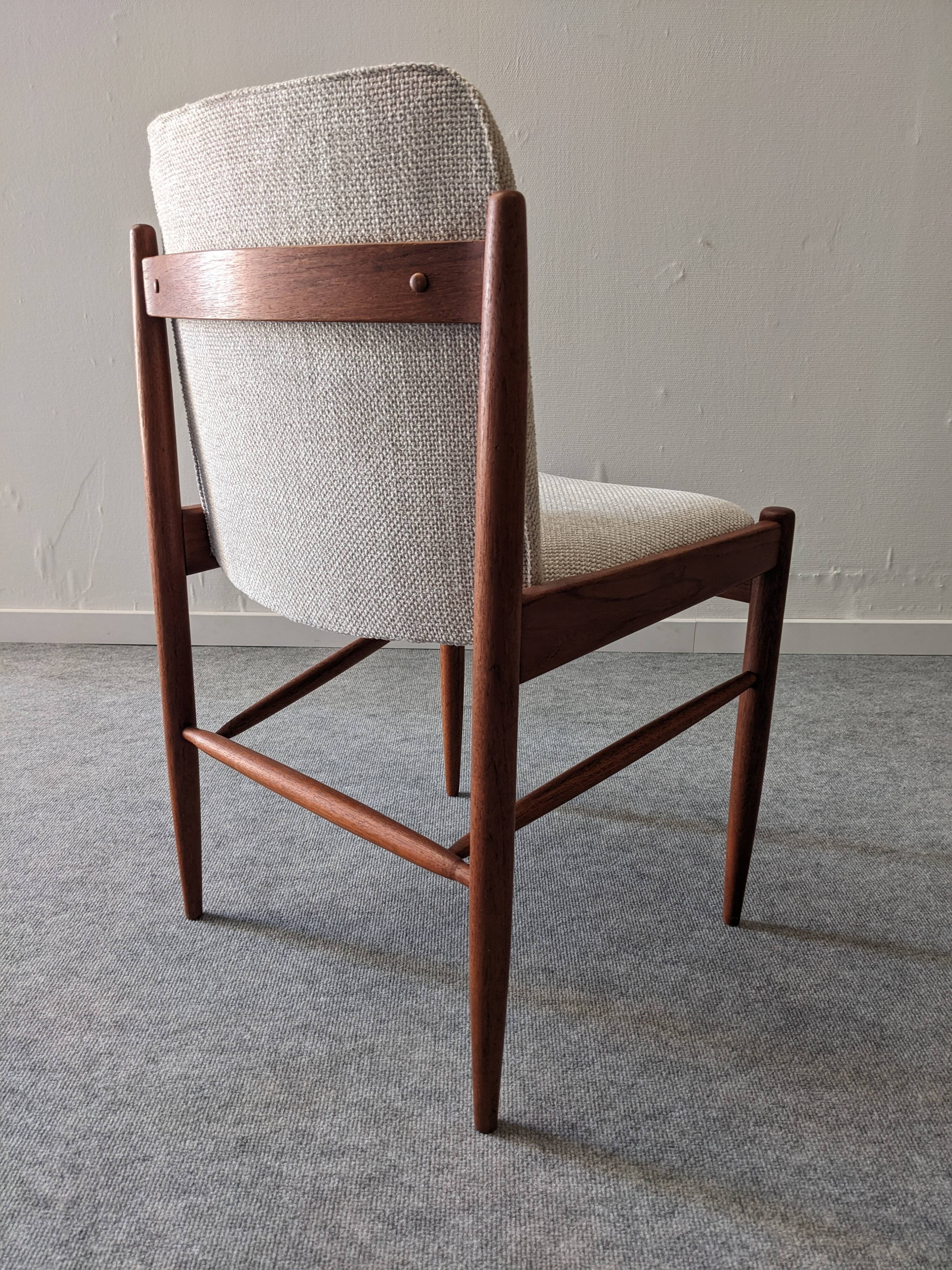 Set of 4 Scandinavian teak chairs, Denmark circa 1960.