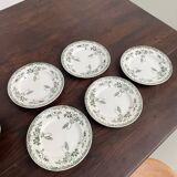 Set of 11 mismatched Terre de Fer plates