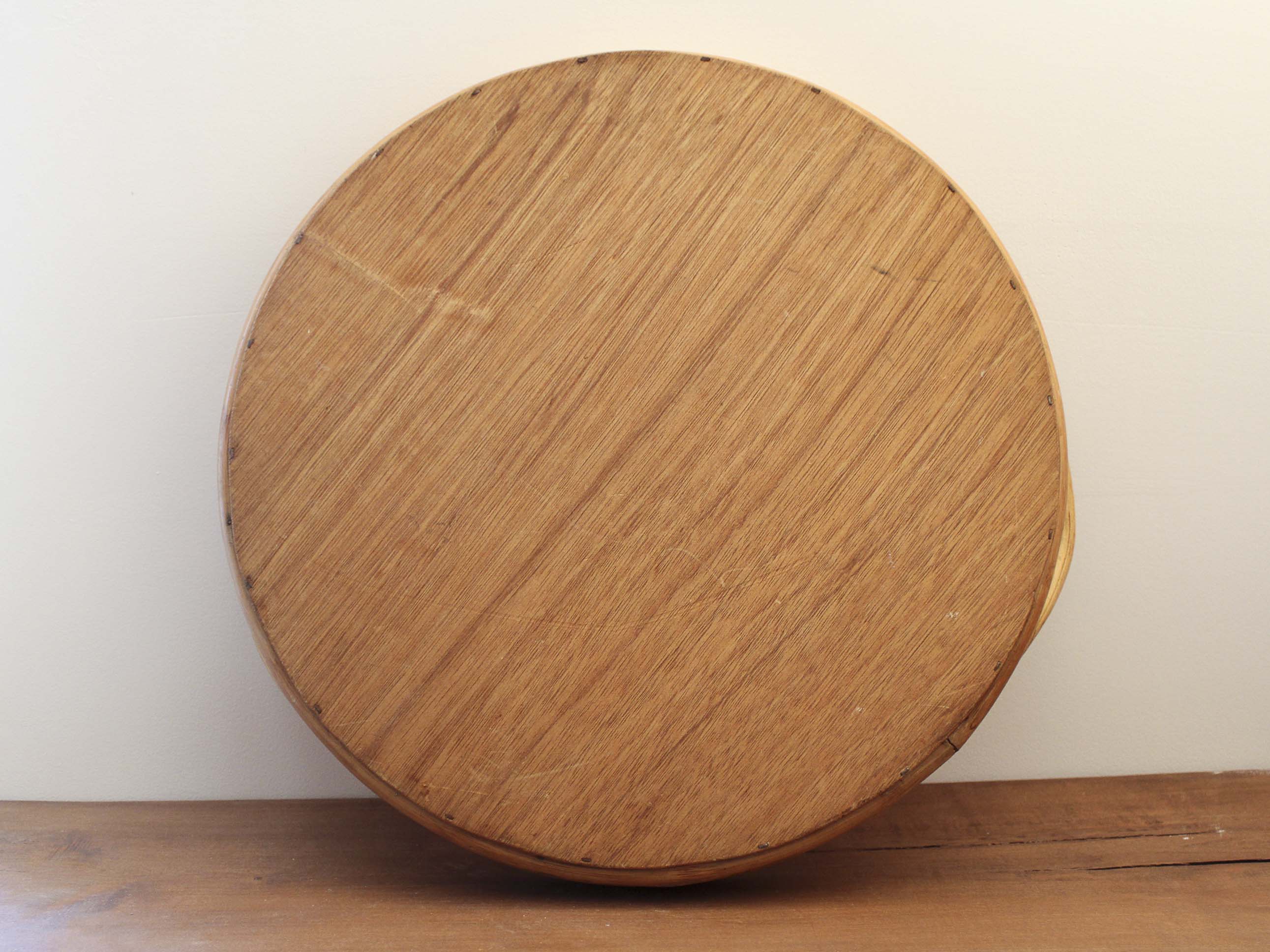 Plateau rond rotin et nacre