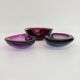Set of 3 Murano Sommerso pink glass bowls, 1970s