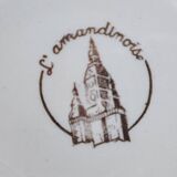 Service of 12 vintage flat plates L'Amandinois Floral Decoration and Gilding